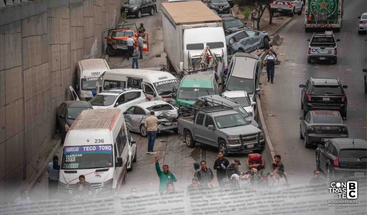 Tráiler desata choque múltiple en Tijuana