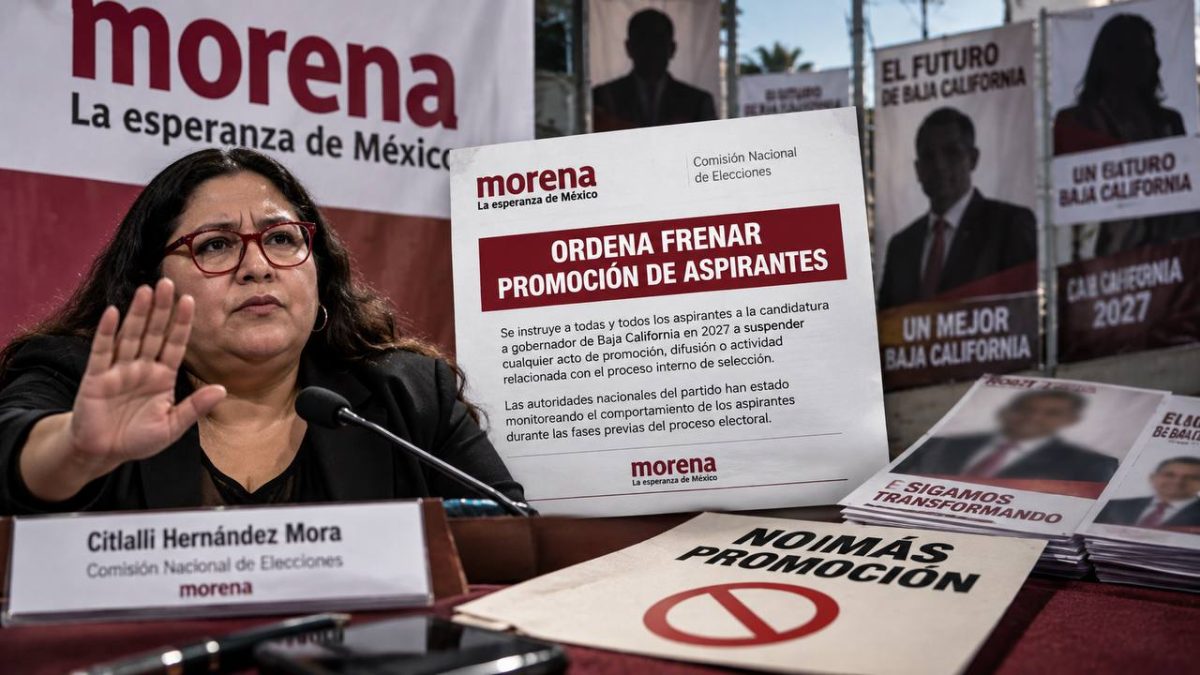 Morena ordena frenar promoción de aspirantes a candidatura para gobernador de Baja California 2027