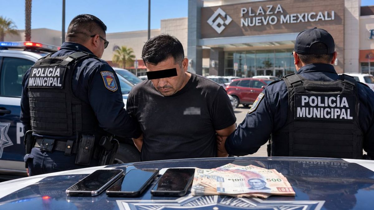 Detienen a presunto extorsionador en estacionamiento de Plaza Nuevo Mexicali