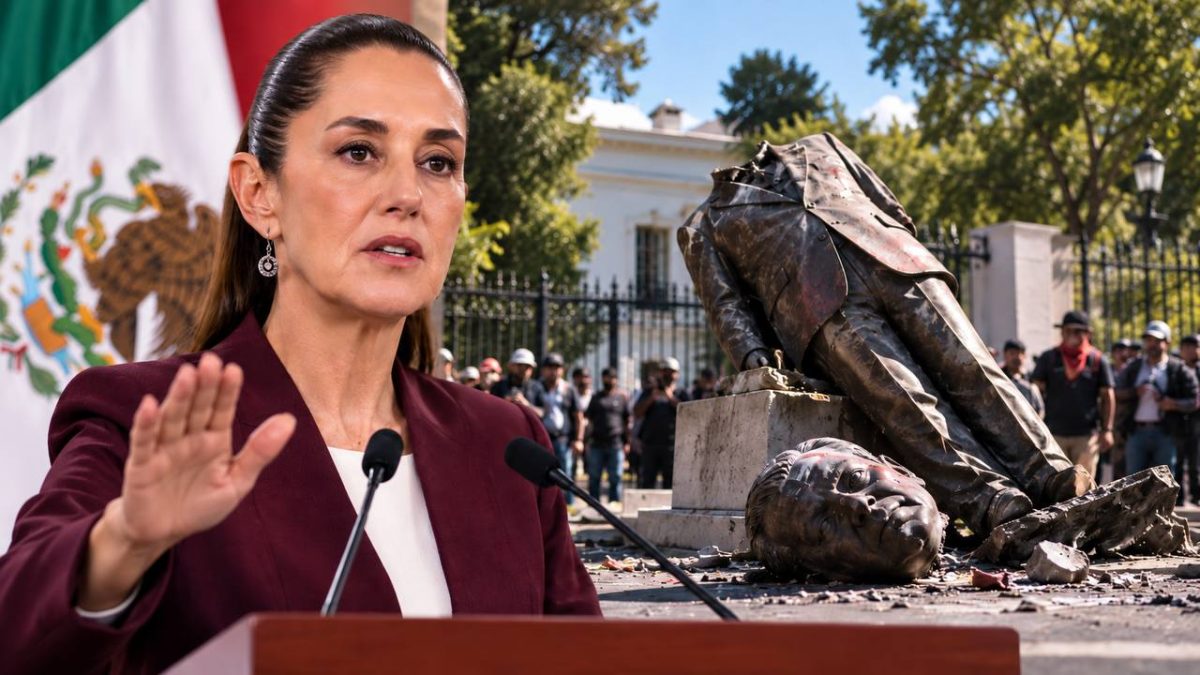 Sheinbaum rechaza acciones contra estatua de Calderón y cuestiona participación política de ex presidentes